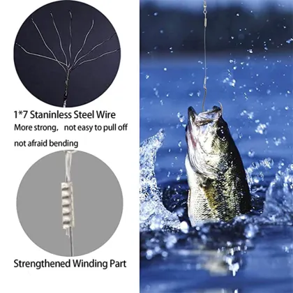 Saltwater Steel Circle Hook Rigs with Swivel Link for Catfish and Bass