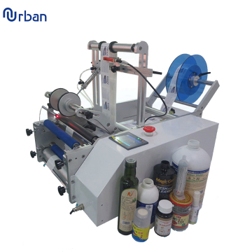 Semi-Automatic Round Bottle Labeling Machine with Date Coding