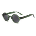 Round Black Acetate Sunglasses