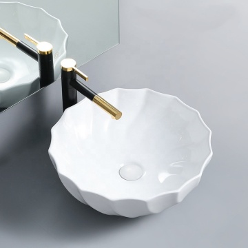 White Porcelain Hotel Bathroom Vanity Wash Basin Sink