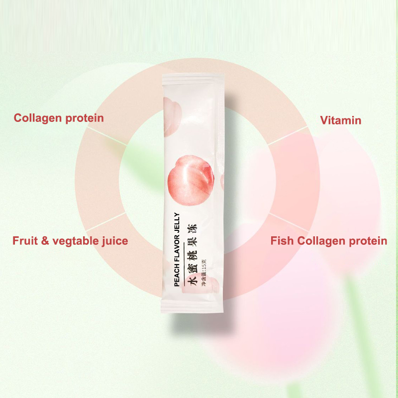 OEM/ODM Collagen Protein Boost Immunity Peach Flavor Women Nourish Skin Whitening Fish Collagen Jelly