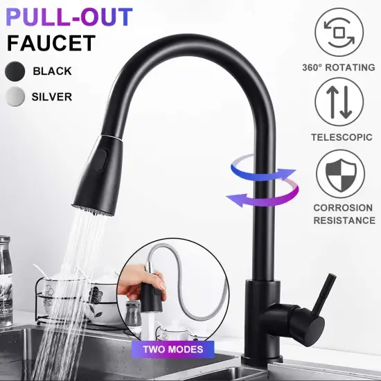 Kitchen Pull Out Faucet 360 Rotation Pull Out Spout Sprayer Sink Faucets Kitchen Sink Stream Spout Sprayer Head Basin Mixer Tap