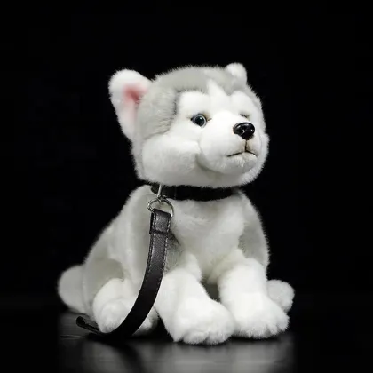 Lifelike Siberian Husky Plush Toy