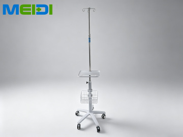 Troli Perubatan Ketinggian Boleh Laras Untuk Terapi Oksigen Nasal Cannula Aliran Tinggi Pelembap Aluminium Aloi Troli Mudah Alih Hospital