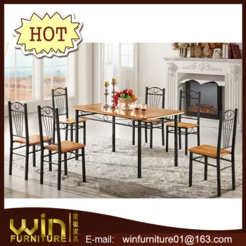 foshan shunde 6 seaters wooden dining table and chair