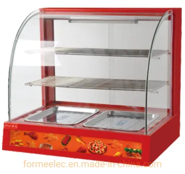 Food Display Cabinet 38cm 66cm 95cm Glass Curved Food Warming Showcase Electric Food Warmer