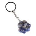 Sodalite Cat Claw Keychain Handmade Craved Animal Palm Pendant Key Accessories