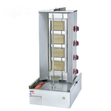 Automatic Kebab Maker Machine with 4 Burner Gas Vertical Shawarma Broiler for Sale