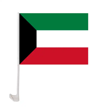 Custom Kuwait Car Window Flag 12x18 Inches with Holder - Polyester Printing