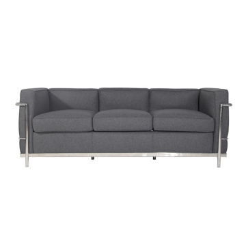 Contemporary Le Corbusier LC2 3 SOFA in tessuto posteriore