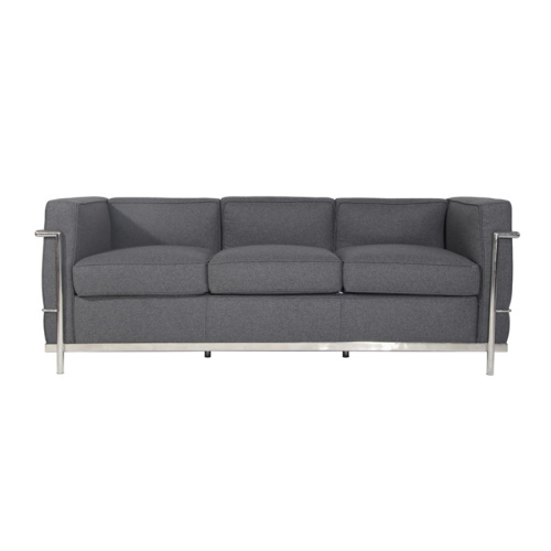 Contemporary Le Corbusier LC2 3 Seater Fabric Sofa