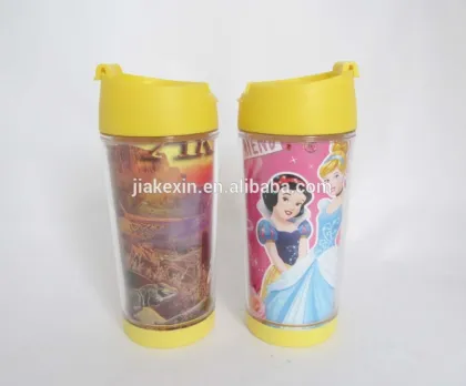 Personalized plastic kids mugs kids drinking cup thermos mug