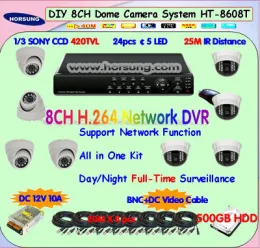 8CH CCTV Camera and DVR Systems HT-8608T