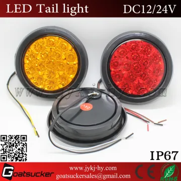 Truck parts 4" 12V 24V 10V-30V LED Round Rear Tail Lights