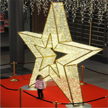 Enfeites de Natal à prova d'água LED 3D Star Motif