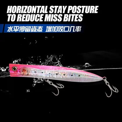 190mm Slim Popper Lure for Big Game Fishing - Amberjack, Kingfish, Tuna, GT