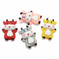 Kawaii OX vache mixte résine Design dos plat simulation Animal Cabochon décoration pour fée jardin jouet cadeaux collier ornement