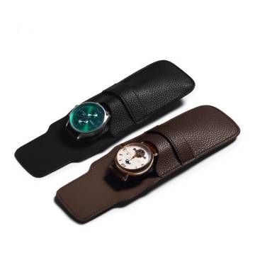 Custom Logo PU Leather Travel Watch Storage Pouch