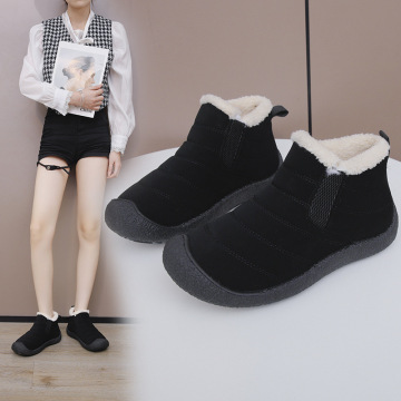 Short tube plush and thick snow boots