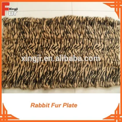 Tiger Strip Printed & dyed rabbit fur plate