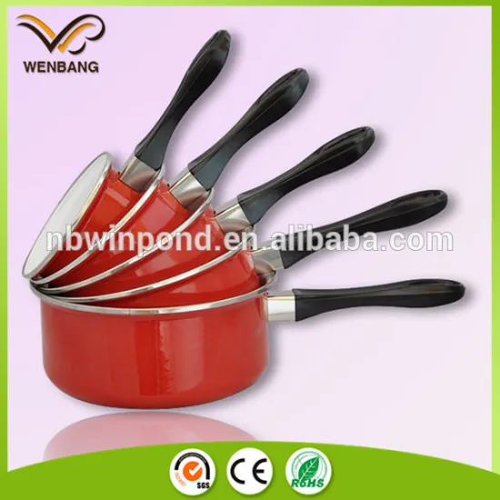 new customized eco-friendly carbon steel red sauce pan sets