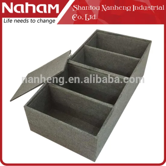 NAHAM Foldable fabric grey drawer organizer with sections