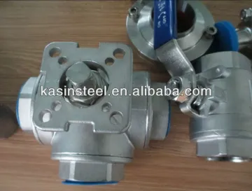 Pneumatic threaded 3 way ball valve