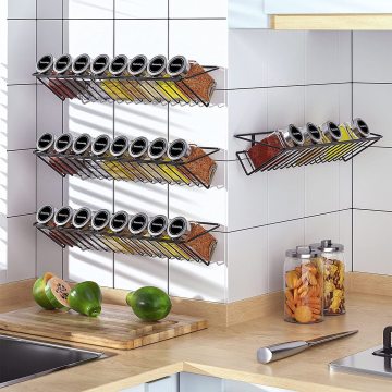 Wall Mounted Stainless Steel Spice Rack Organizer for Kitchen