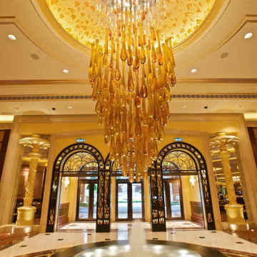 Modern Golden Glass Chandelier for Hotel Foyer