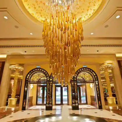 Modern Golden Glass Chandelier for Hotel Foyer
