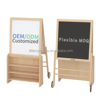 Wooden Stand for Kids' Drawing Board: Littleroom Blackboard Easel with Graffiti Writers