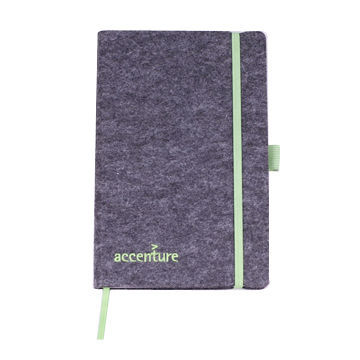 Felt notebook, measures 21x14cm, customized designs are accepted