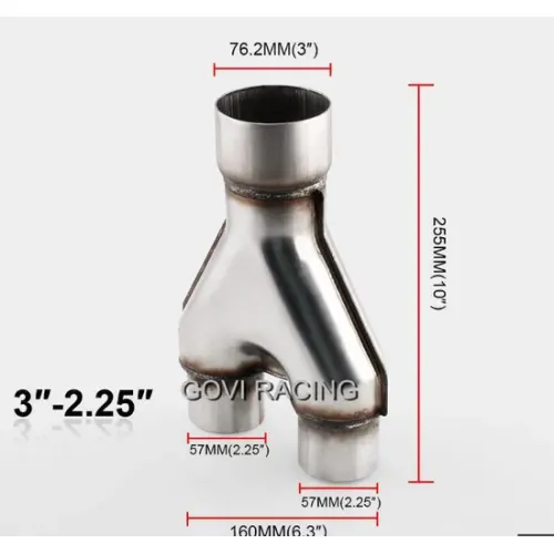 Y-Pipe 3 '' x 2 1/2 "Dual-Abgasadapter