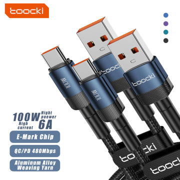 Toocki Wholesale Aluminum Alloy Cables - Fast Charged USB-A to USB-C 100W PD Data Cable