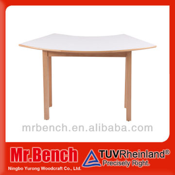 Wooden kindergarten white kids craft table with storage