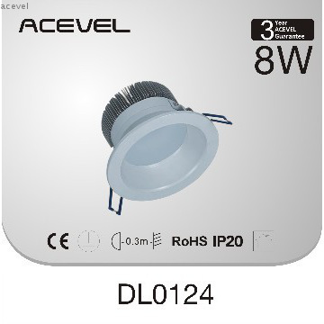 High CRI and high Lumen LED down light, round frame, 8w