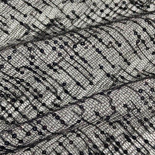 Fancy Irregular Design With Lurex Sequins Embroidery Fabric