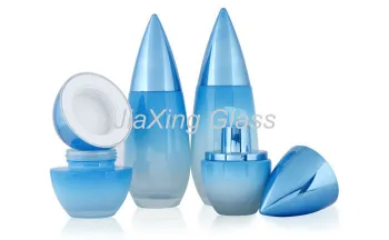 Customized Cosmetic Glass Bottles Unique Shape Makeup Glass Bottles 110ml With Lotion Pump