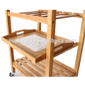 Rolling Bamboo Kitchen Carrello portaoggetti con cassetto e ripiani Home Furntirure