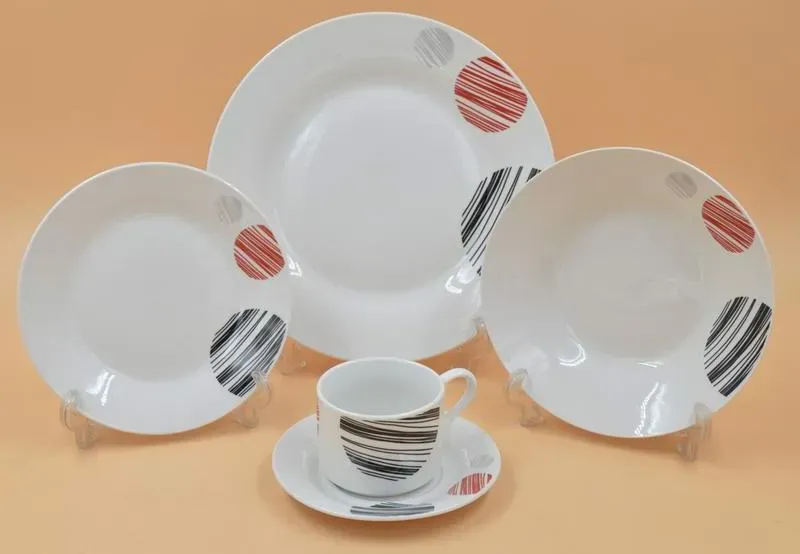 20PCS Eco-Friendly Healthy Luxury Dinner Set with Colorful Decal Porcelainware