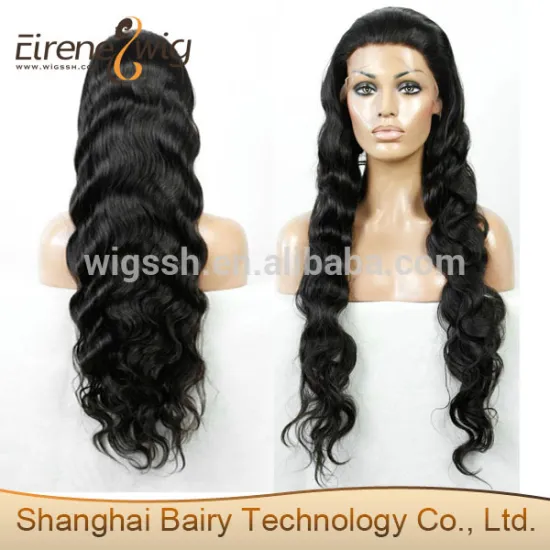 Eirene Alibaba long 100% human hair lace wig with baby hair, brazilian lace wigs with long hair
