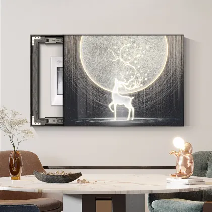 Luxury Golden Deer Print Weak Electricity Box Hanging Painting