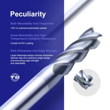 Tg Steel Cast Iron General Machining End Mills AlCrSiN Coating