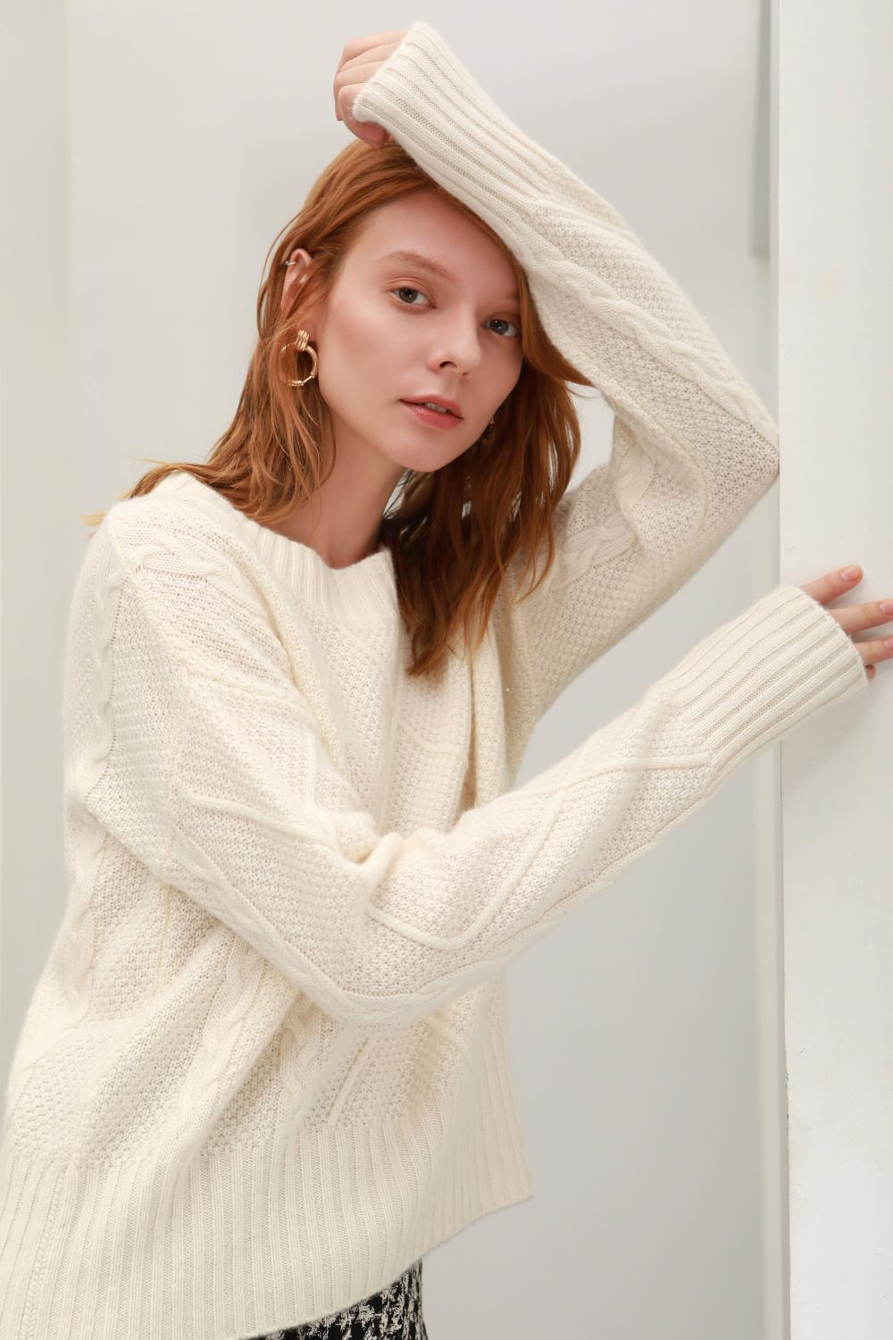 Pullover in caldo maglione di puro cashmere a maglia