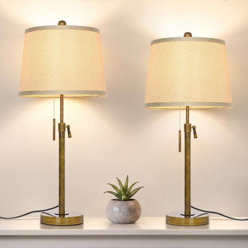 3-Color Tall Nightstand Lamps Dimmable Modern Office Set