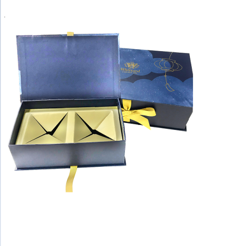 Cosmetics Paper Box with metal ribbon handle