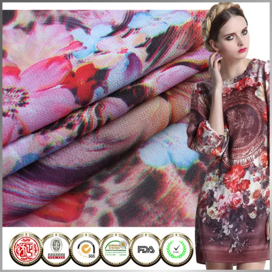 Hot Selling Semi digital printed Polyester chiffon fabric for lady
