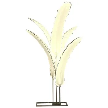 Light-up feather props in the welcome area