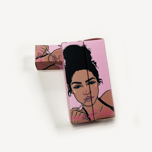 Caja de empaquetado de papel de lápiz labial de brillo de labios cosmético personalizado