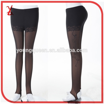JTR15 Middle-aged women autumn big yards lace anti emptied milk silk leggings